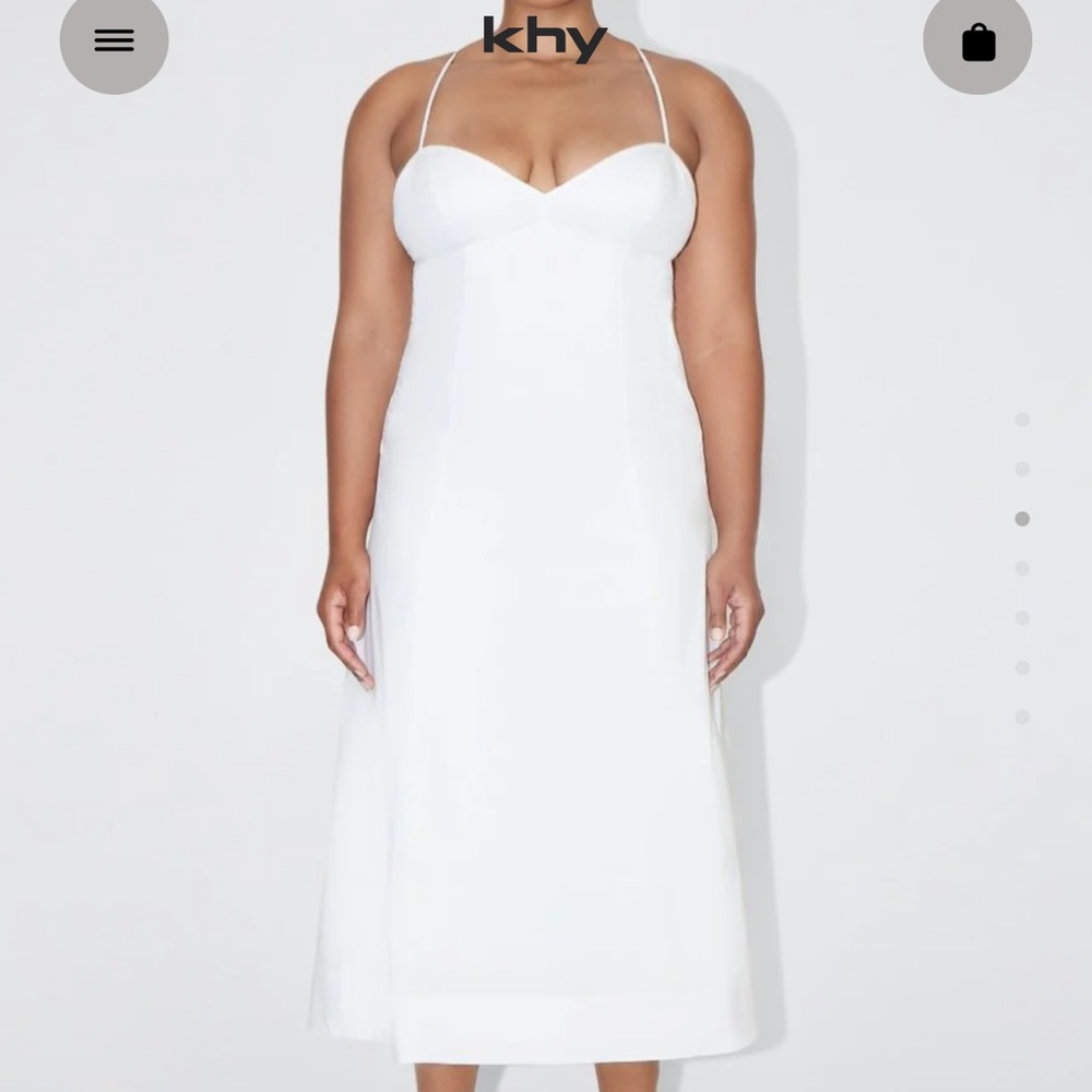 KHY NWT POPLIN LOW BACK MIDI DRESS - Picture 3 of 16